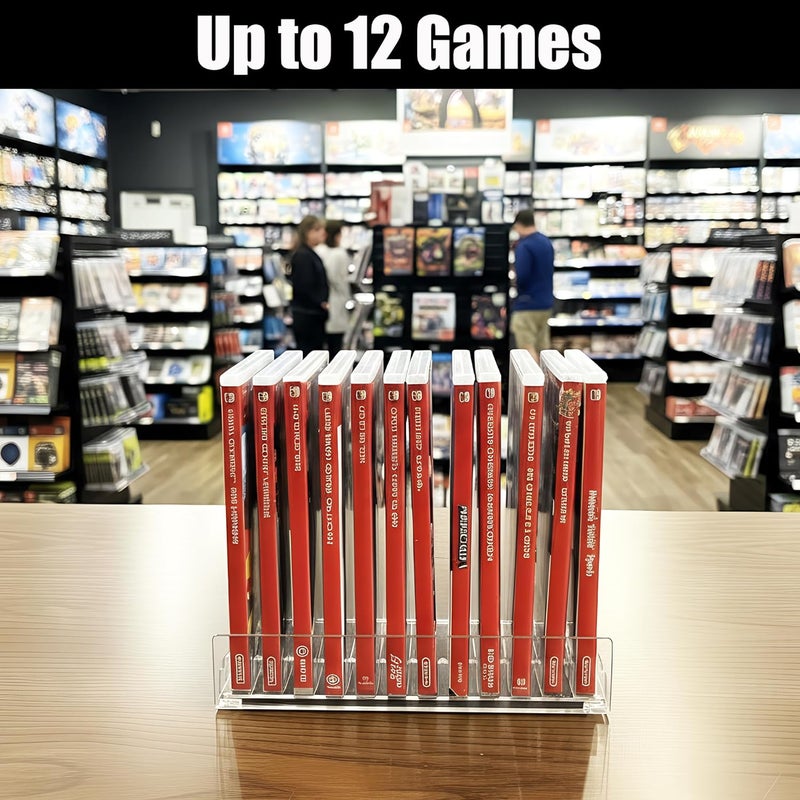 MINLI Clear Acrylic Nintendo Switch Game Case Holder & Storage - Organizer Stand for 12 Games, Protective Display Shelf （1pcs） - Image 4